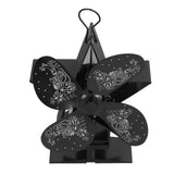 4 Blades Heat Powered Fan Santa Claus Pattern Fireplace Fan for Heat Distribution Circulating Warm AirBlack