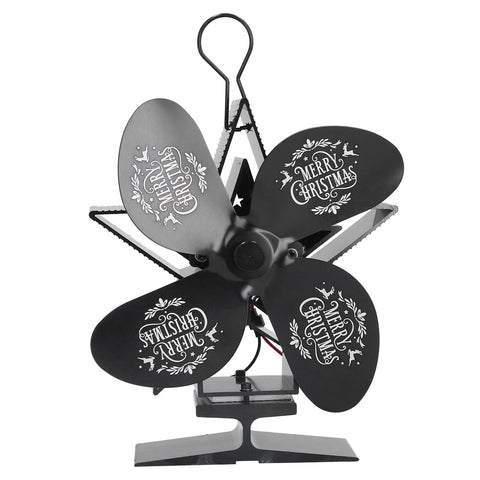Stove Fans 4 Blades Heat Powered Low Noise High Temperature Resistant Fireplace Fan for HomeBlack In Australia - Darrahopens