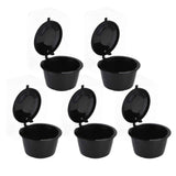 5Pcs 50ml Coffee Capsule Reusable Coffee Filter Cup with Spoon for DOLCE GUSTO Coffee MachineBlack