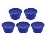 5Pcs 50ml Coffee Capsule Reusable Coffee Filter Cup with Spoon for DOLCE GUSTO Coffee MachineRoyal Blue In Australia - Darrahopens