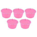 5Pcs 50ml Coffee Capsule Reusable Coffee Filter Cup with Spoon for DOLCE GUSTO Coffee MachinePink In Australia - Darrahopens
