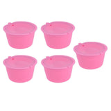 5Pcs 50ml Coffee Capsule Reusable Coffee Filter Cup with Spoon for DOLCE GUSTO Coffee MachinePink In Australia - Darrahopens
