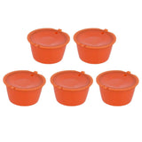 5Pcs 50ml Coffee Capsule Reusable Coffee Filter Cup with Spoon for DOLCE GUSTO Coffee MachineOrange In Australia - Darrahopens
