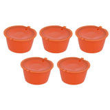 5Pcs 50ml Coffee Capsule Reusable Coffee Filter Cup with Spoon for DOLCE GUSTO Coffee MachineOrange In Australia - Darrahopens