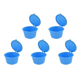 5Pcs 50ml Coffee Capsule Reusable Coffee Filter Cup with Spoon for DOLCE GUSTO Coffee MachineBlue