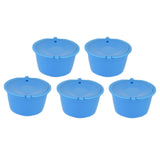 5Pcs 50ml Coffee Capsule Reusable Coffee Filter Cup with Spoon for DOLCE GUSTO Coffee MachineBlue