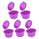 5Pcs 50ml Coffee Capsule Reusable Coffee Filter Cup with Spoon for DOLCE GUSTO Coffee MachinePurple