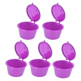 5Pcs 50ml Coffee Capsule Reusable Coffee Filter Cup with Spoon for DOLCE GUSTO Coffee MachinePurple