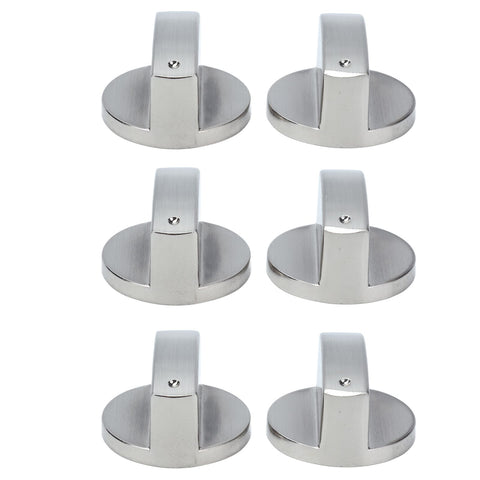 6Pcs 8mm Rotate Knob Zinc Alloy Control Knob Replacement for Kitchen Range Gas Stove Microwave Oven0°