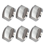 6Pcs 8mm Rotate Knob Zinc Alloy Control Knob Replacement for Kitchen Range Gas Stove Microwave Oven0°