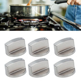 6Pcs 8mm Rotate Knob Zinc Alloy Control Knob Replacement for Kitchen Range Gas Stove Microwave Oven0°