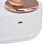 2 in 1 Rotating Planet Humidifier USB Charging Cordless Mute Spray Humidification for Home 1200MAHWhite