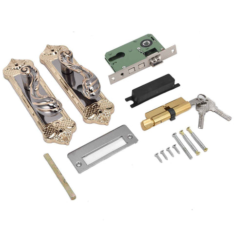 Door Handle Lock Silent Lock Bearing Safety Lever Handle Reversible Bedroom Door Lock