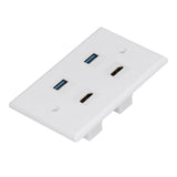 2 HD Multimedia Interface+2 USB3.0 Ports Panel Weld Free Audio Video Wall Outlet Plate Accessory