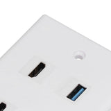 2 HD Multimedia Interface+2 USB3.0 Ports Panel Weld Free Audio Video Wall Outlet Plate Accessory