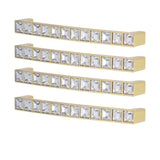 4Pcs/set Crystal Handle Modern Cabinet Door Diamonds Double Hole Pitch 128mm Drawer Knob