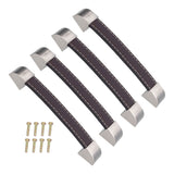 4 Set Furniture Handle Brown Rectangular Drawer Pull for Cabinet Side Doors Luggage