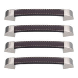 4 Set Furniture Handle Brown Rectangular Drawer Pull for Cabinet Side Doors Luggage
