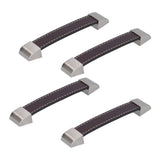 4 Set Furniture Handle Brown Rectangular Drawer Pull for Cabinet Side Doors Luggage