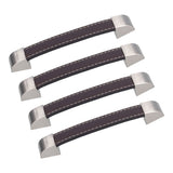 4 Set Furniture Handle Brown Rectangular Drawer Pull for Cabinet Side Doors Luggage