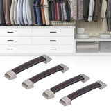 4 Set Furniture Handle Brown Rectangular Drawer Pull for Cabinet Side Doors Luggage