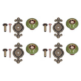 4 Sets Furniture Handle Zinc Alloy Cabinet Door Drawer Handle Exquisite Furniture AccessoriesGreen