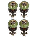 4 Sets Furniture Handle Zinc Alloy Cabinet Door Drawer Handle Exquisite Furniture AccessoriesGreen