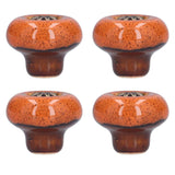 4 Set Cabinet Handle Retro Round Shaped Single Hole Door Knob for Home Bedroom Living RoomGreen Ancient Leopard Print Orange