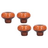 4 Set Cabinet Handle Retro Round Shaped Single Hole Door Knob for Home Bedroom Living RoomGreen Ancient Leopard Print Orange