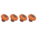 4 Set Cabinet Handle Retro Round Shaped Single Hole Door Knob for Home Bedroom Living RoomGreen Ancient Leopard Print Orange