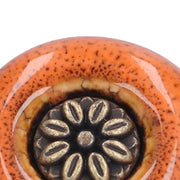 4 Set Cabinet Handle Retro Round Shaped Single Hole Door Knob for Home Bedroom Living RoomGreen Ancient Leopard Print Orange