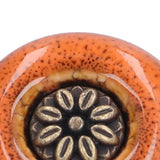 4 Set Cabinet Handle Retro Round Shaped Single Hole Door Knob for Home Bedroom Living RoomGreen Ancient Leopard Print Orange