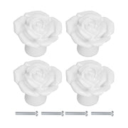 4 Set Rose Shaped Handle Modern Ceramic Cabinet Knob for Home Living Room BedroomWhite In Australia - Darrahopens
