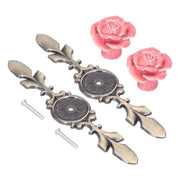 2Set Cabinet Knob Rose Flower Ceramic Pull Handle Closet Drawer Knob for Kitchen Furniture In Australia - Darrahopens