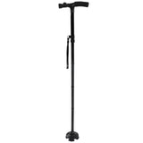 Aluminum Alloy Telescopic Crutches Walking Sticks Outdoor Elderly Cane With Torch