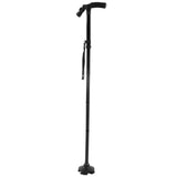 Aluminum Alloy Telescopic Crutches Walking Sticks Outdoor Elderly Cane With Torch