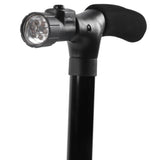 Aluminum Alloy Telescopic Crutches Walking Sticks Outdoor Elderly Cane With Torch