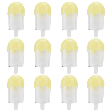 12Pcs Ice Cream Shape Candy Box Plastic Candy Case Container Wedding Party SuppliesYellow