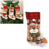 Christmas Stocking Three Dimensional Printed Christmas Stocking Gift Bag Ornament for Christmas Tree Fireplace HangingDeer