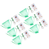 20PCS Keychain Bells Angel Stars Creative Christmas Decoration Gift Santa Claus Pendant Candy Bag Set Green