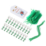 20PCS Keychain Bells Angel Stars Creative Christmas Decoration Gift Santa Claus Pendant Candy Bag Set Green