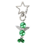 20PCS Keychain Bells Angel Stars Creative Christmas Decoration Gift Santa Claus Pendant Candy Bag Set Green