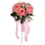 Artificial Wedding Bouquet Silk Flower Simulation Rose Bouquet for Bride Holding FlowersPink In Australia - Darrahopens