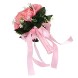 Artificial Wedding Bouquet Silk Flower Simulation Rose Bouquet for Bride Holding FlowersPink In Australia - Darrahopens
