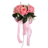 Artificial Wedding Bouquet Silk Flower Simulation Rose Bouquet for Bride Holding FlowersPink In Australia - Darrahopens