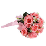 Artificial Wedding Bouquet Silk Flower Simulation Rose Bouquet for Bride Holding FlowersPink In Australia - Darrahopens