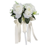 Artificial Wedding Bouquet Silk Flower Simulation Rose Bouquet for Bride Holding FlowersMilky White In Australia - Darrahopens