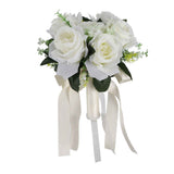Artificial Wedding Bouquet Silk Flower Simulation Rose Bouquet for Bride Holding FlowersMilky White In Australia - Darrahopens