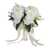 Artificial Wedding Bouquet Silk Flower Simulation Rose Bouquet for Bride Holding FlowersMilky White In Australia - Darrahopens
