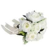 Artificial Wedding Bouquet Silk Flower Simulation Rose Bouquet for Bride Holding FlowersMilky White In Australia - Darrahopens